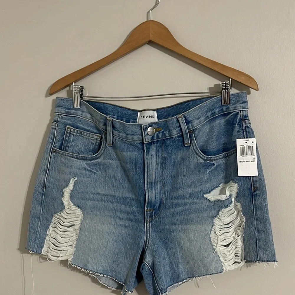frame women’s ultra baggy jean shorts 27